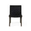 Ensemble de conversation d'extérieur 3 pièces avec chaises longues tissées en corde, structure en métal noir et bois d'acacia-129507384