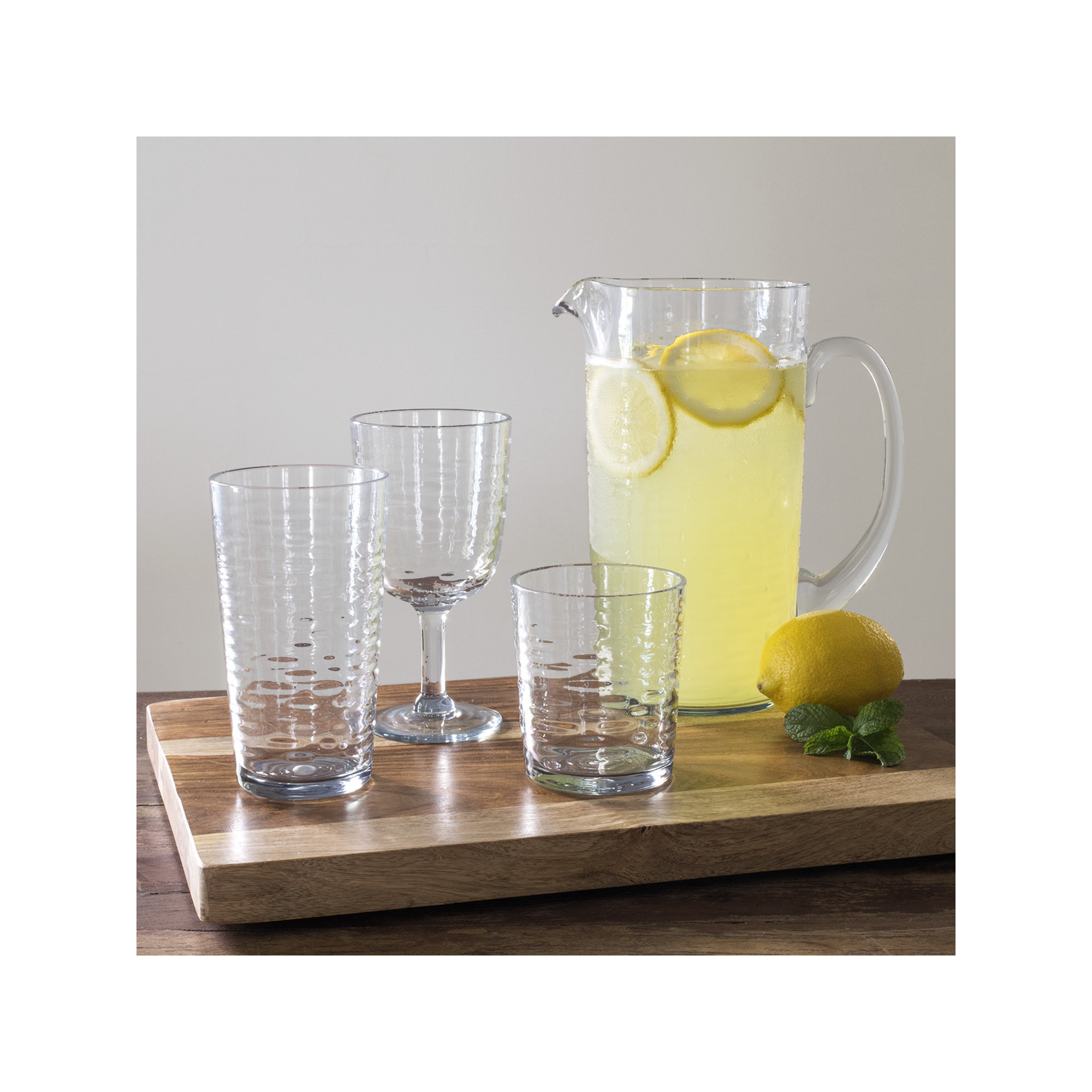 Celise Acrylic Drinking Glass Set, 4, Clear