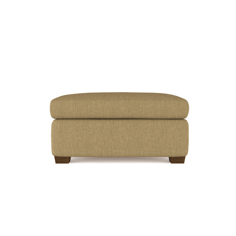 Rivington Ottoman, Plush Velvet Oyster, Weathered