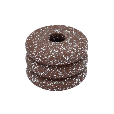 Gabby Speckled Rust Stacked Candleholder