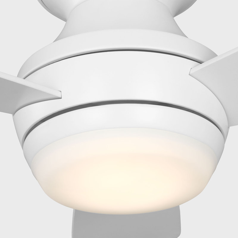 Houle Indoor Ceiling Fan with Matte White blades and Handheld Remote, Matte White