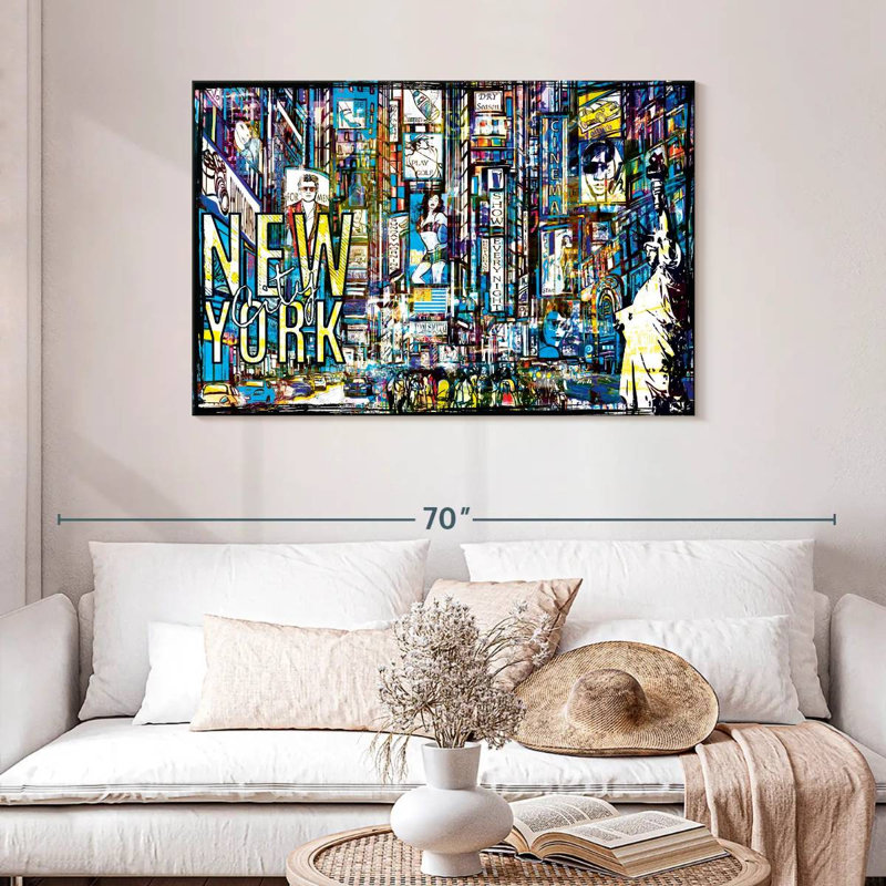 Illustration grunge de New York, H 30 po x l 45 po