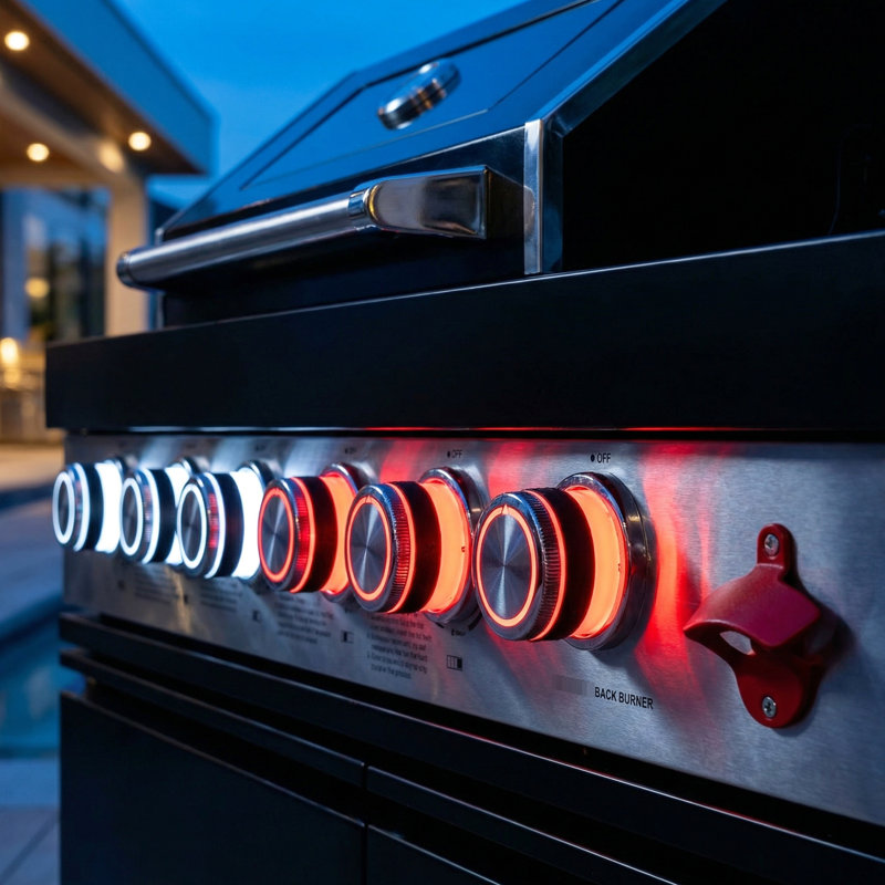 Barbecue extérieur à gaz 46 pouces 4 72000 avec brûleur arrière, grille de maintien au chaud, contrôle de la température, grilles de cuisson en acier inoxydable, allumage électronique, tiroirs de rangement