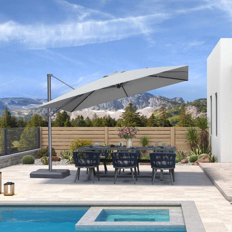 Cantilever Parasol, 265.7cm H x 304.8cm W x 304.8cm D, Graphite Grey