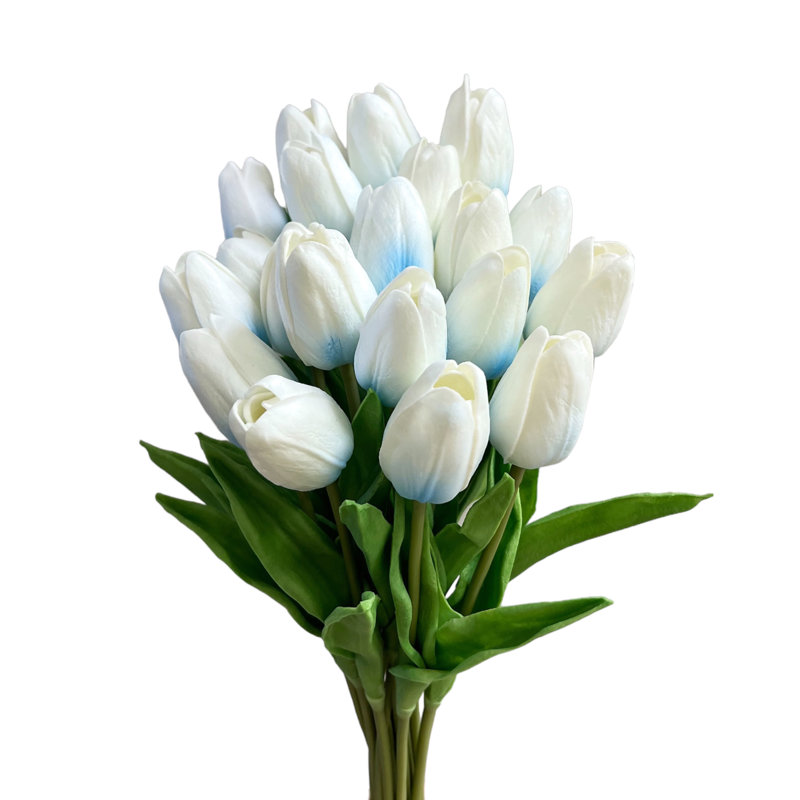 Ensemble de 20 tiges de tulipes artificielles Real Touch, Ciel