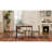 Dining Table Set with 4 Chairs, 43-Inch Compact Kitchen Table, Brown Finish, Metal Frame, Space-Saving, Rectangle