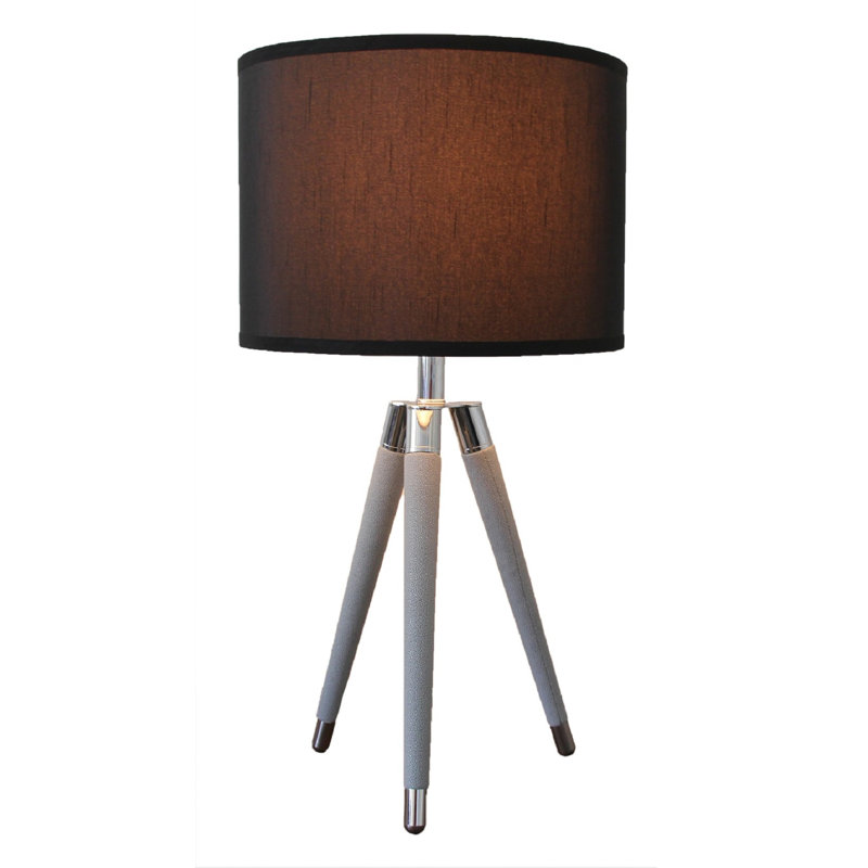 Lampe trépied 26,75 po Molinari, Noir, H 26,75 po x l 14 po x P 14 po, Gris clair
