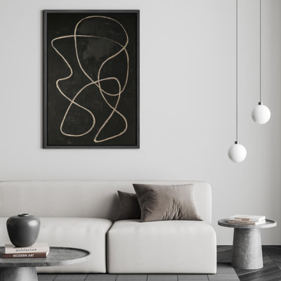 Reproduction abstraite neutre encadrée d'art mural sur toile pour la décoration du salon