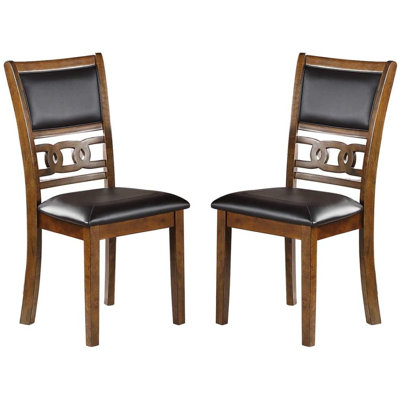 Ensemble de 2 chaises d'appoint pour salle à manger à finition noyer