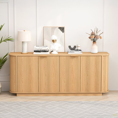 Armoire de rangement Wavy Design avec tablettes réglables, convenant à la cuisine, au salon et au couloir