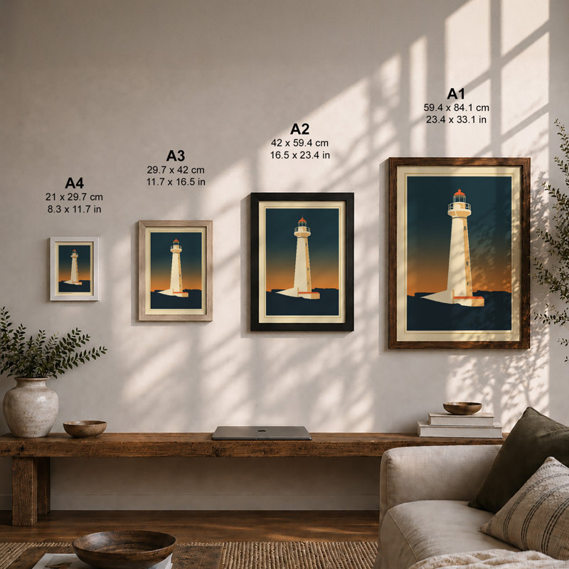 Sentinel Light Art Deco - Print, A2 - 59.4 x 42.0 cm, White