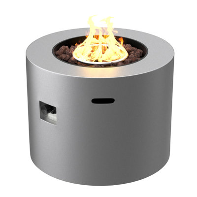 32" Light Weight Concrete Style Propane Gas Outdoor Patio Fire Pit With  Alloy Steel Frame In Gray