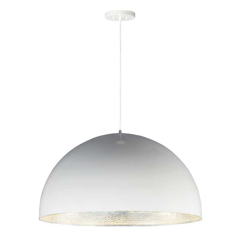 Pizano 1 - Light LED Unique/Statement Pendant, White, 8" H x 14" W x 14" D