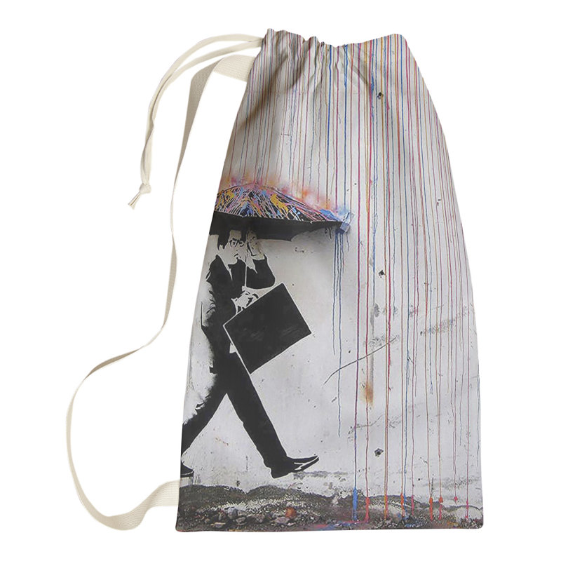 Fabric Laundry Bag with Handles, Large (36" H x 28" W x 1" D)