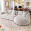 Canapé modulaire en chenille 3 pièces 107 po avec méridienne courbée et 3 coussins décoratifs 107 po-1983099192
