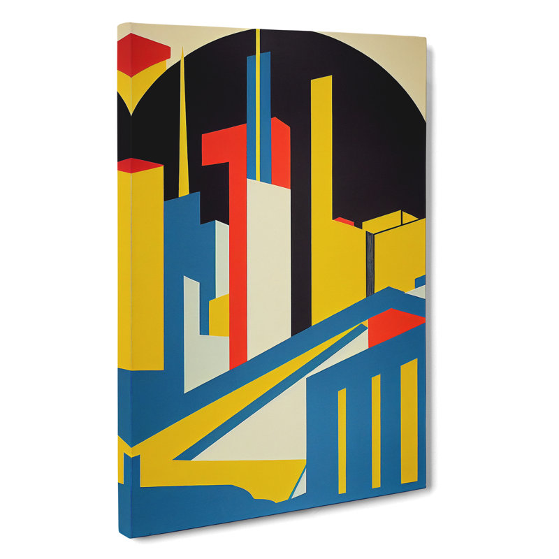 XV1022-4427X The Abstract Architecture No.2 Skyscraper - Wall Art, Wrapped Canvas, 76cm H x 50cm W, No Matte