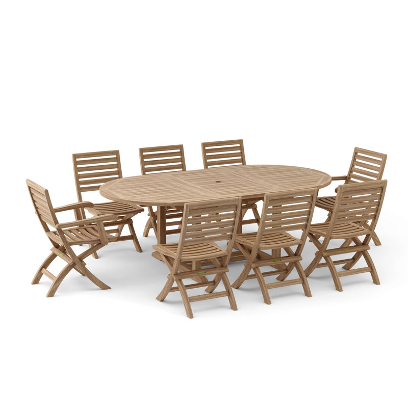 Ensemble repas 9 pièces teck Farnam
