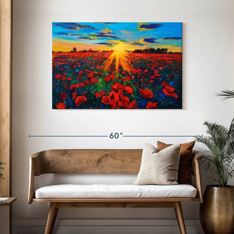 Alvord Poppy Field Golden Hour, H 30 po x l 45 po