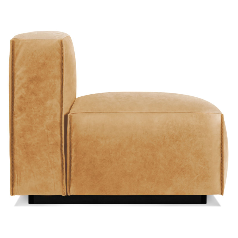 Cleon Slipper Chair, Camel Genuine Leather
