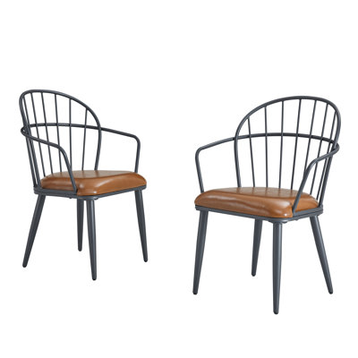Abreha Faux Leather Upholstered Dining Chairs
