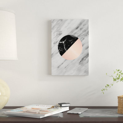 « carrare marbre noir et rose », reproduction d’impression sur toile