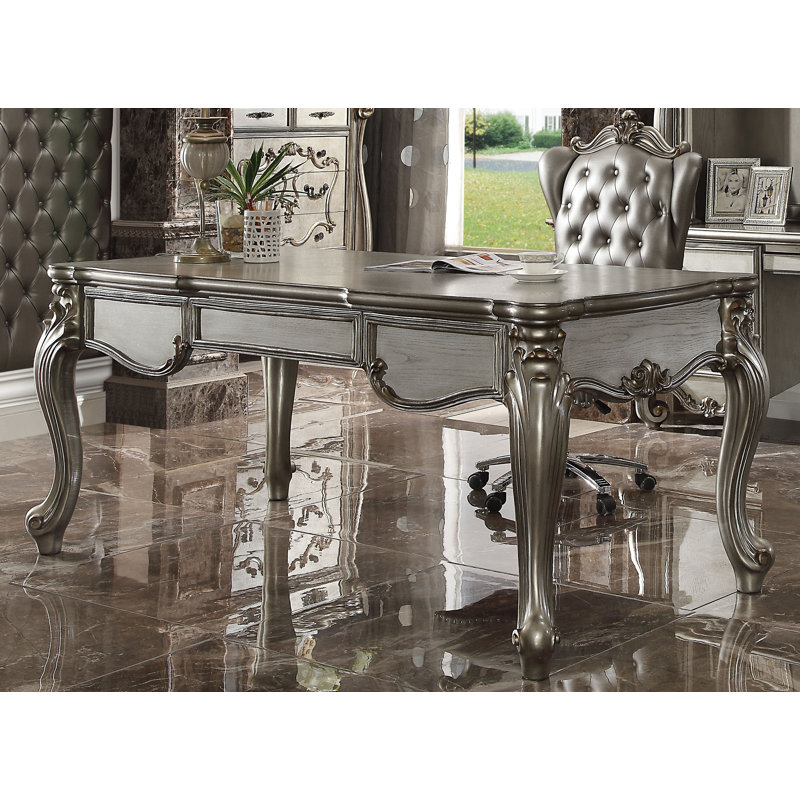 Bertelle Executive Desk, Antique Platinum