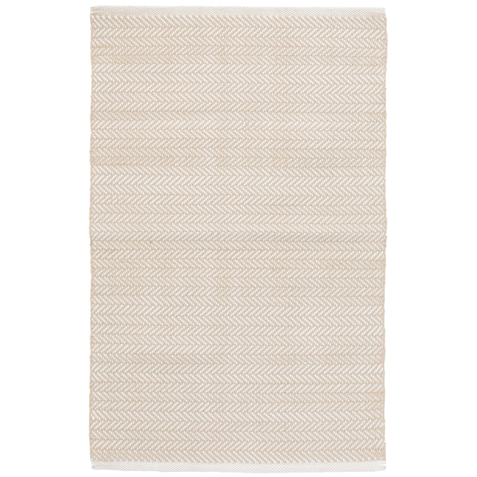 Herringbone Linen/White Handwoven Indoor/Outdoor Rug, Rectangle 2' x 3'