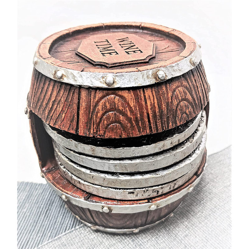 Ensemble de sous-verres en polyrésine rustique Western avec support décoratif Old West