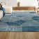 Nordby High-Low Geometric Arch Scandi Striped Navy/Cream Indoor/Outdoor Rug