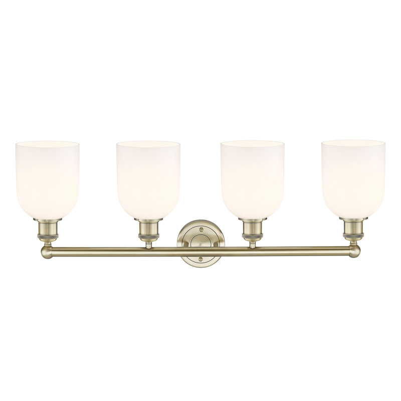 Odaniel 4 - Light Dimmable Vanity Light, Gloss White, Antique Brass