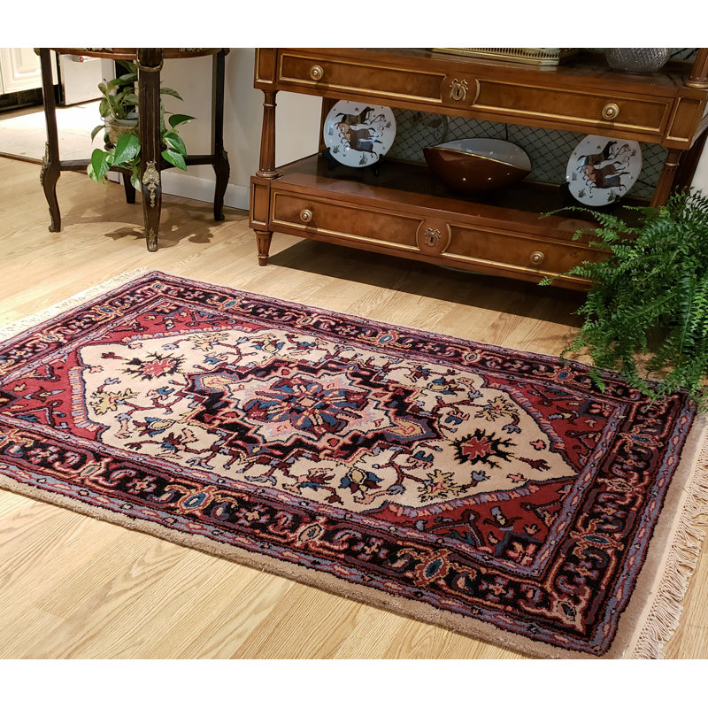     Dorset Heriz Geometric Handmade Wool Oriental Rug, Rectangle 5' x 7'