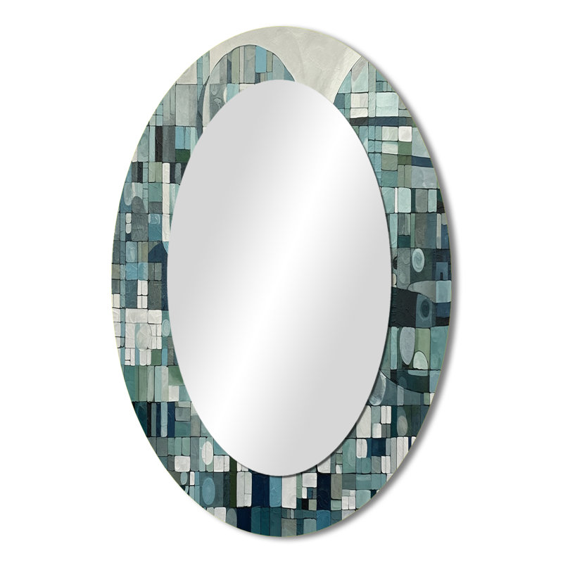 Miroir mural bleu et vert Bohemian Medley, 36 po x 24 po