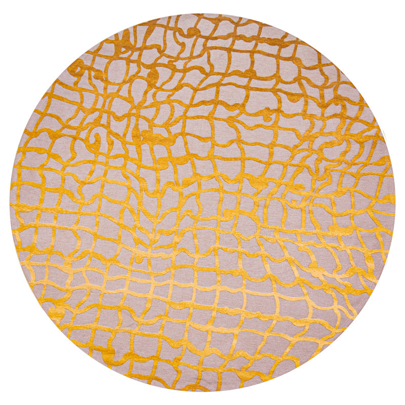 Geometric Area Rug, Round 140cm