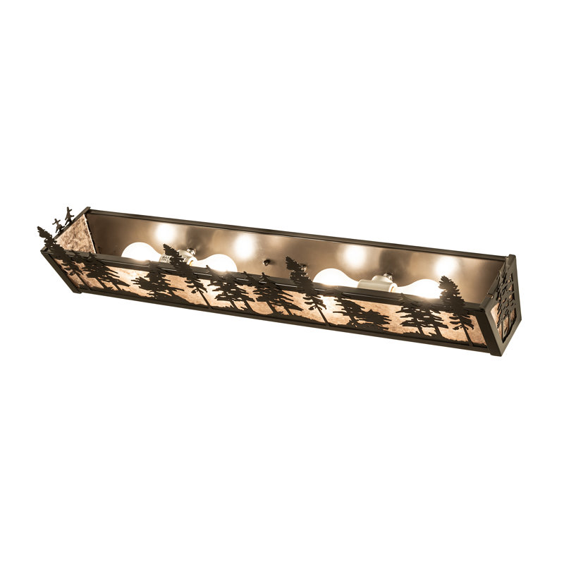 Tall Pines - Light Vanity Light, 7" H x 30" W x 6" D, Silver, Dark Roast