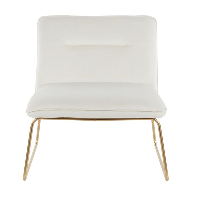John-Stephan Velvet Slipper Chair, Cream