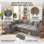 108.6"Chenille  Sectional Sofa U-Shape  Light Grey