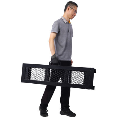 80" Steel Loading Ramp, 500LBS Capacity, Portable Motorcycle Ramp, Folding ATV Ramp For Pick Up Truck, Black, Pack Of 1