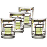 Frank Lloyd Wright Oak Park Green 14-Ounce DOF Double Old Fashioned Glass