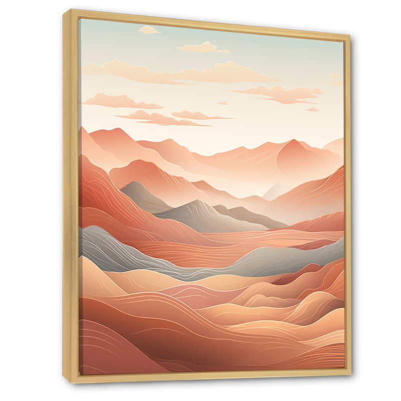 Reproduction d'art mural Canyon Desert Scenery Minimalisme II - Canyon, H 32 po x l 16 po, Cadre naturel flottant