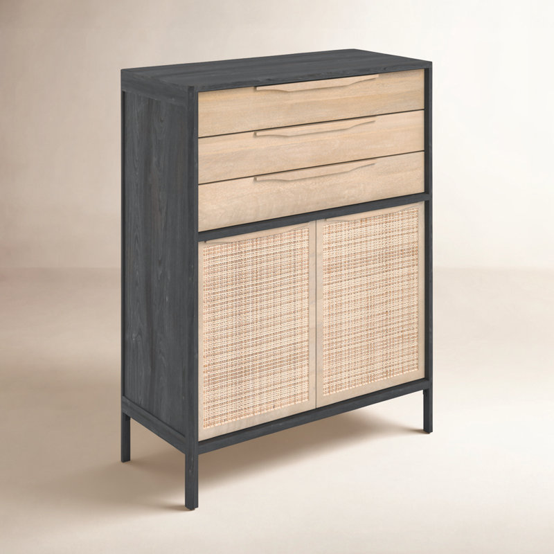 Sydney 3 - Drawer Dresser, Black/Natural