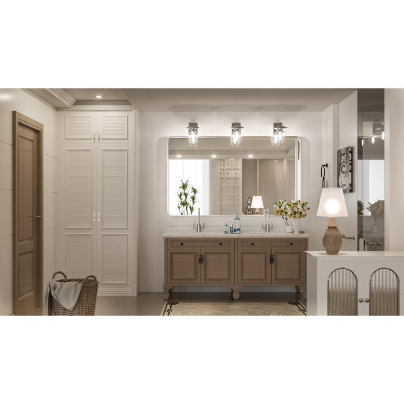 Miroir d'appoint Tyro, 48 po x 30 po, Argent, Rectangulaire