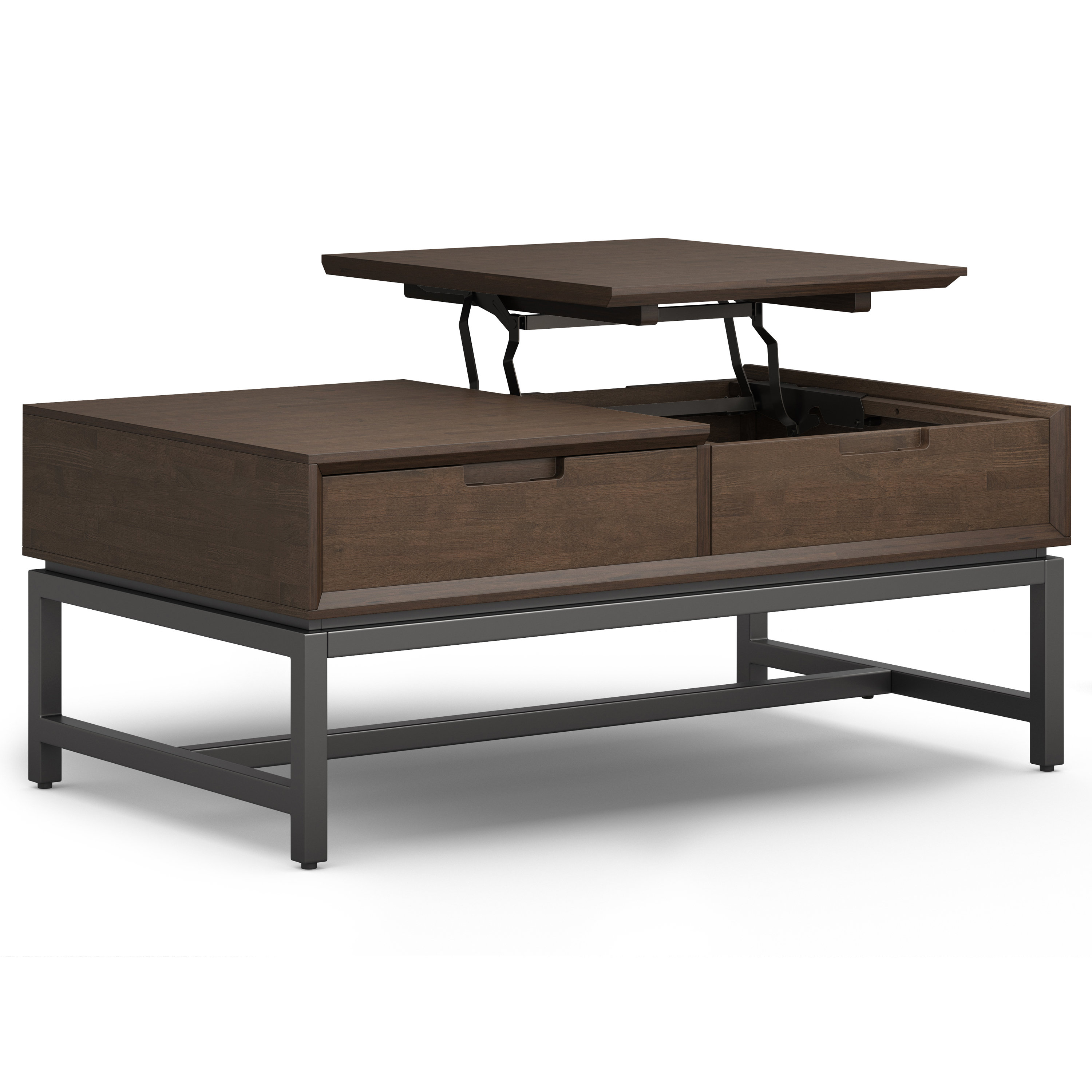 Sparta Black Lift Top Extendable Coffee Table with Storage Millwood Pines Color: Black