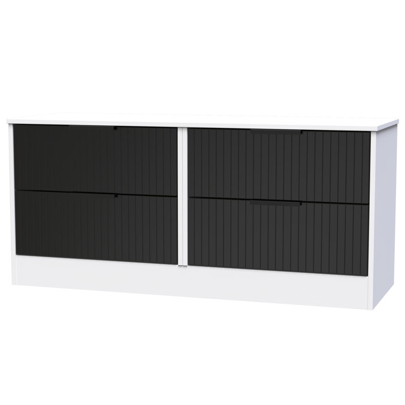Berklie 4 Drawer Bed Box (Ready Assembled), Deep Black/White