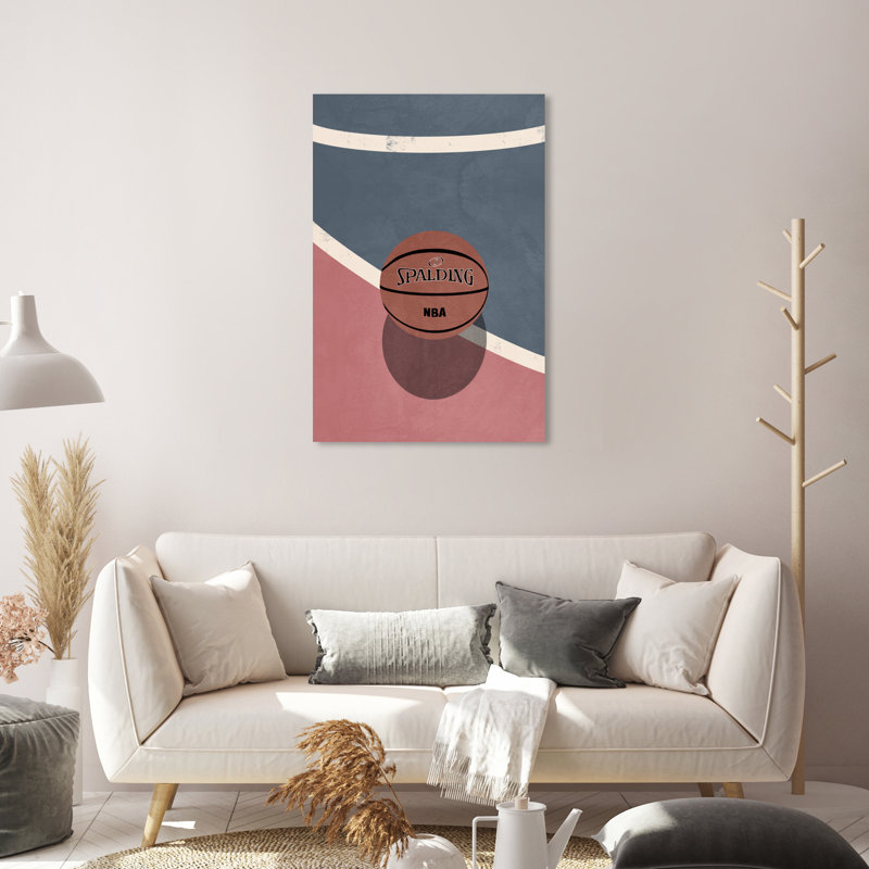 Zone de basketball - Peinture sur toile, H 30 po x l 20 po, Toile tendue