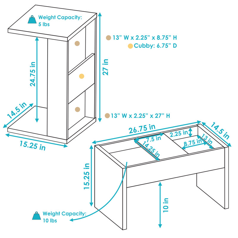 Tray Top End Table, White