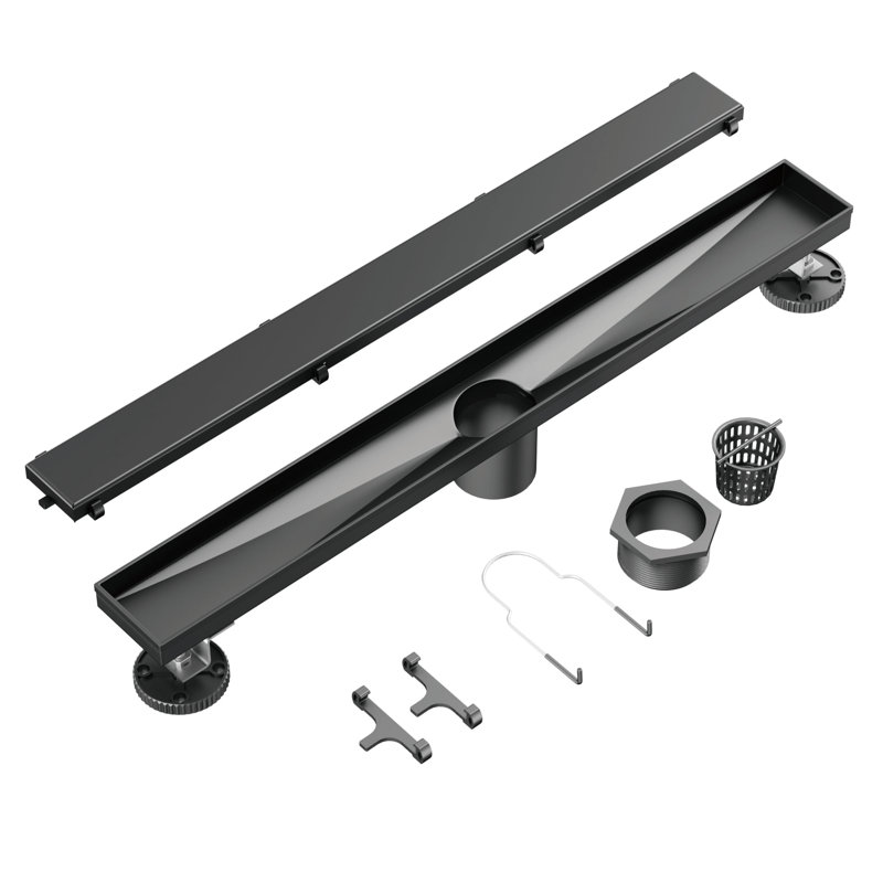 36 In. Stainless Steel Linear Shower Drain With Tile-In Pattern Surface