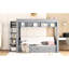 Lit superposé gris avec rangement, 3 tiroirs, escalier et escalier de rangement en bois convertible, table de chevet-2034579267