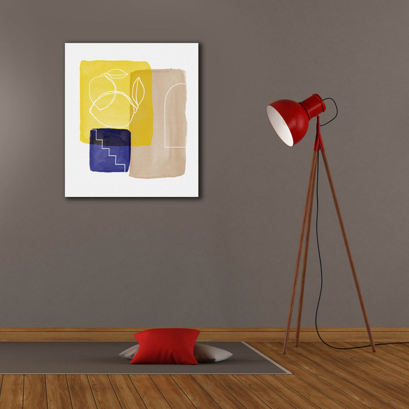 Toile épique «Lemon Pop Line Art» par Linda Woods, 40 po x 54 po, H 30 po x l 26 po x P 1,5 po