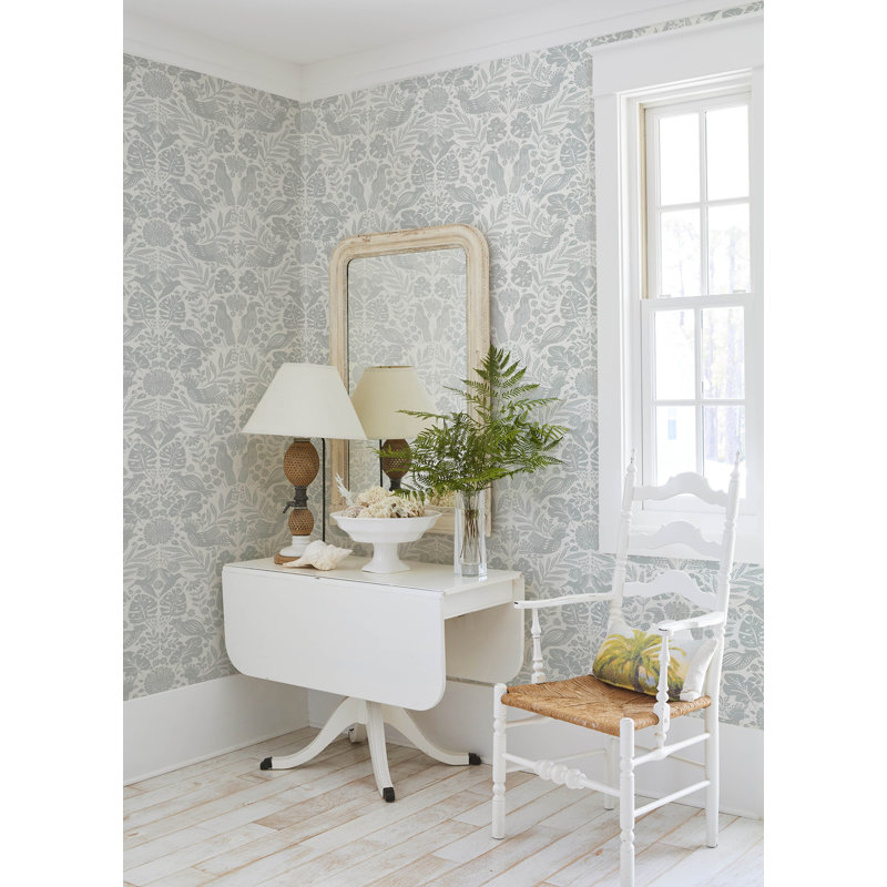 Pomona Floral Roll, Light Gray