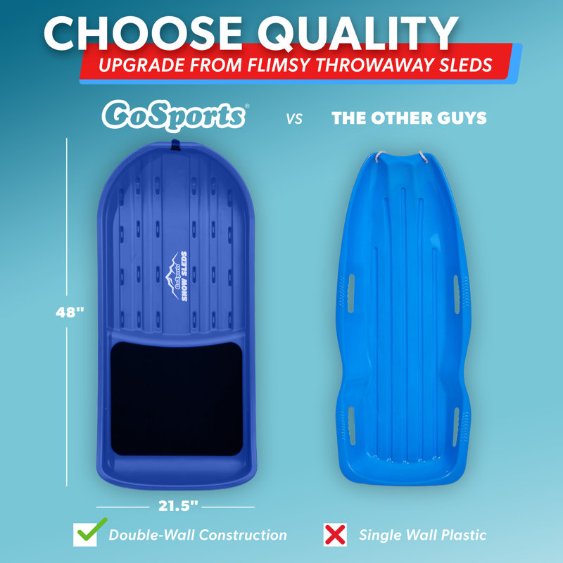 Traîneau à neige de qualité supérieure à double paroi Gosports pour 2 personnes - bleu, Bleu